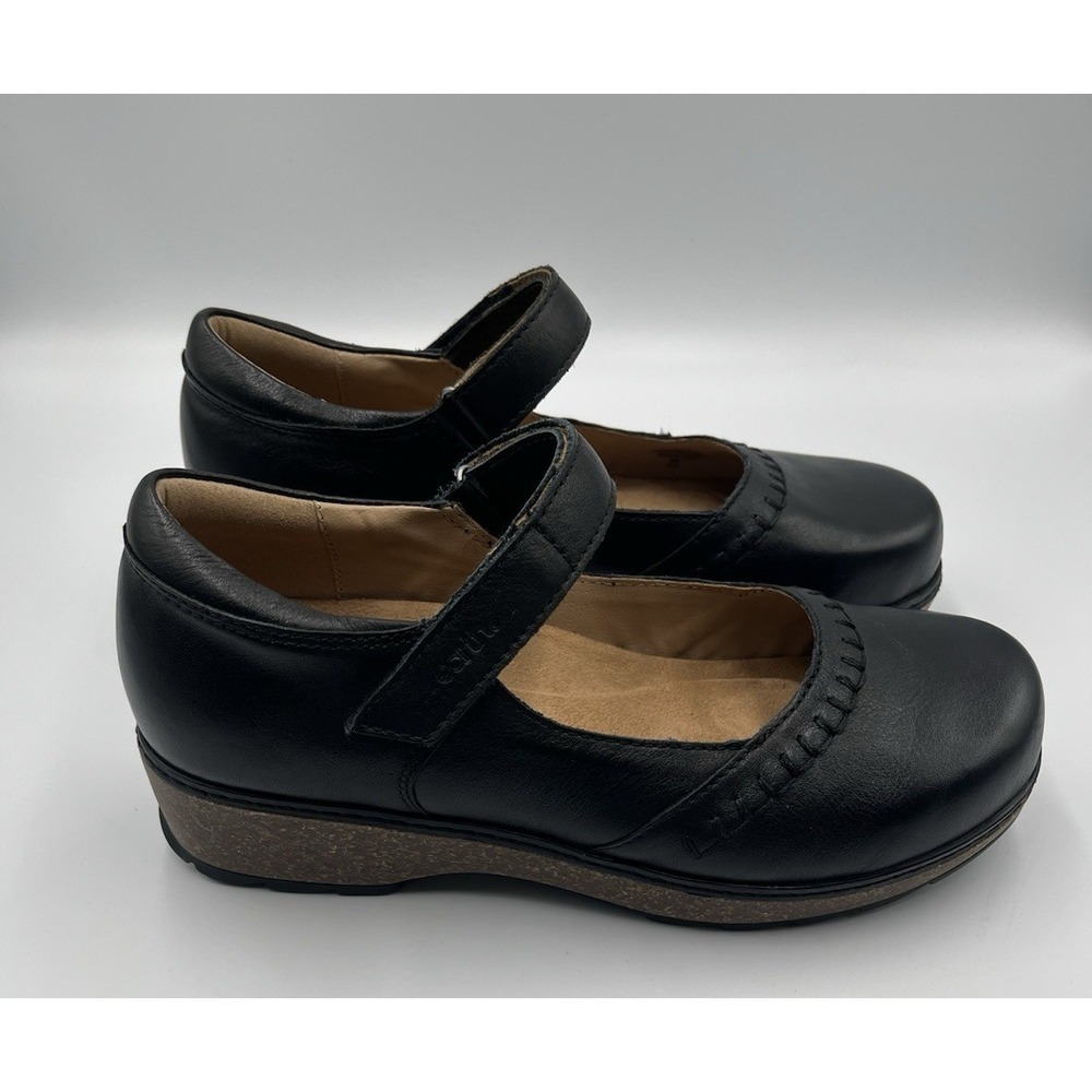 Earth Kalece Black Leather Mary Jane Shoes Womens 8W Comfort Round Toe Casual - Picture 12 of 13
